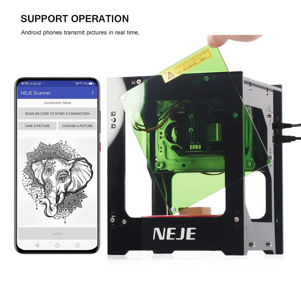 ALLCACA 1000mW Laser Carving Machine DIY Laser Engraver Printer Wood Burning Tools - ALLCACA