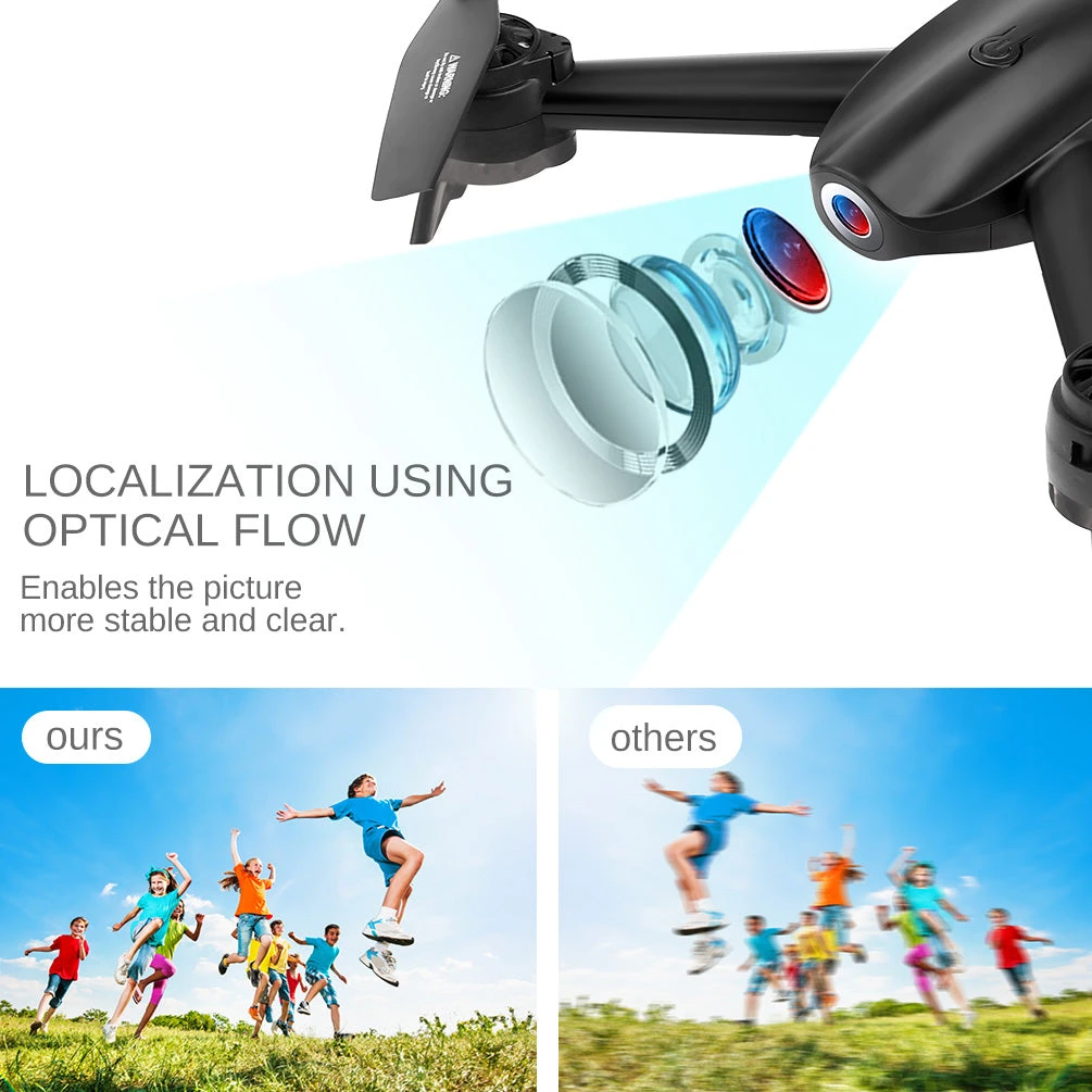 ALLCACA RC Drone 6-axis Gyro Quadcopter Optical Flow Positioning Drone with Double 720P HD Cameras Altitude Hold Headless Mode and 360° Flip Black - ALLCACA