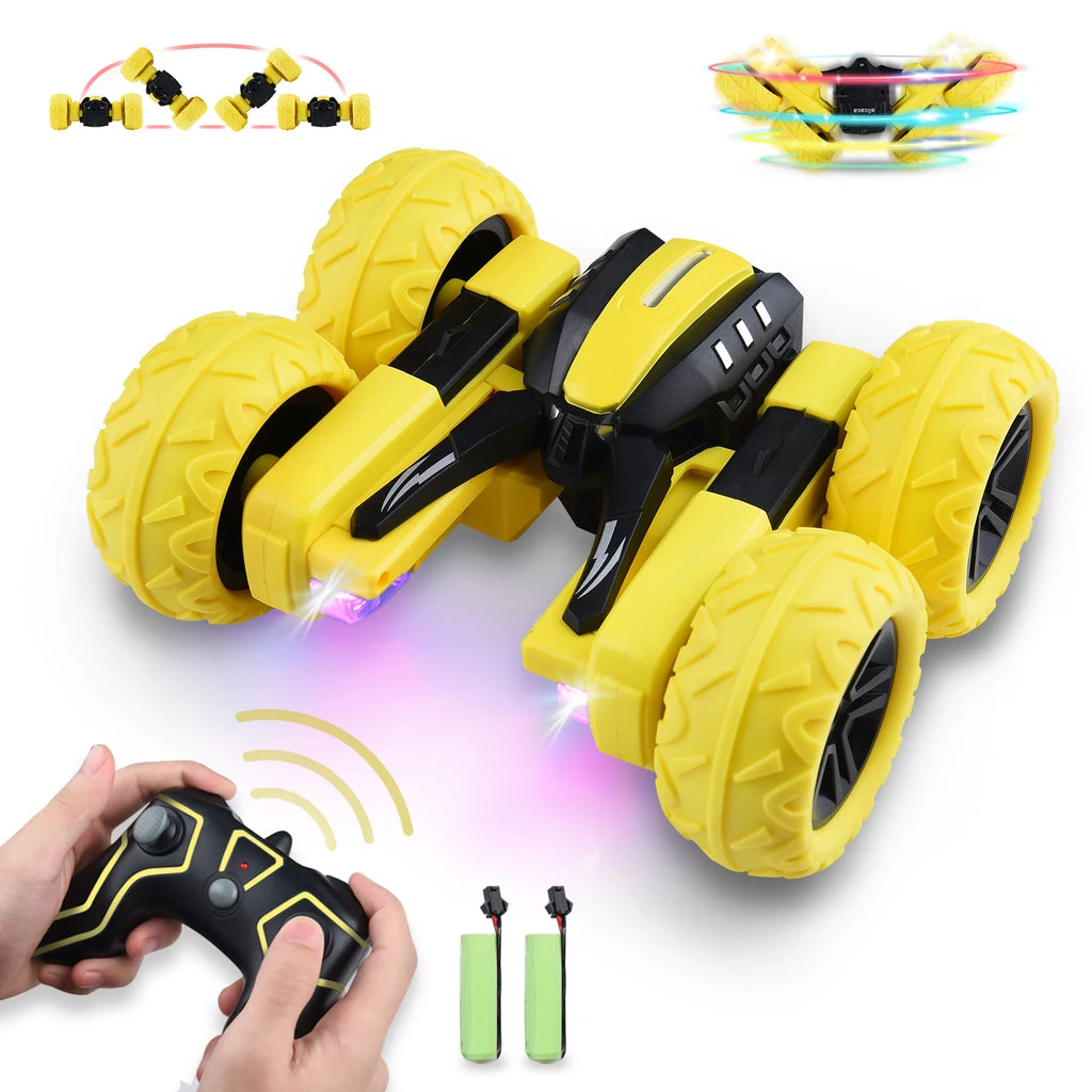 Allcaca 360 Degree Rotation Electric RC Cars High Speed Off Road Stunt RC Car with Cool Stunt Race Toy with 2 Rechargeable Batteries - ALLCACA