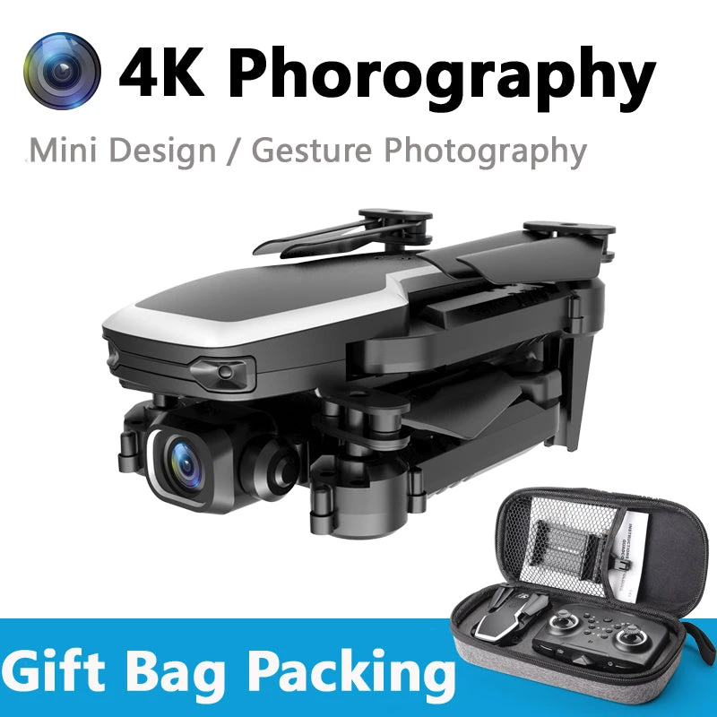 allcaca Mini Foldable Drone - Dual 4K HD Camera drone for Adults Kids, RC drone with Altitude Hold/Headless Mode/3D Flips/Trajectory Flight/Gravity Sensor/Gesture Control/ Drone Gift for Beginners - ALLCACA
