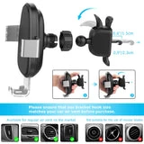 ALLCACA Wireless Car Charger Mount Auto-Clamping Car Phone Holder Vehicle Fast Charging Phone Stand with One Touch - ALLCACA