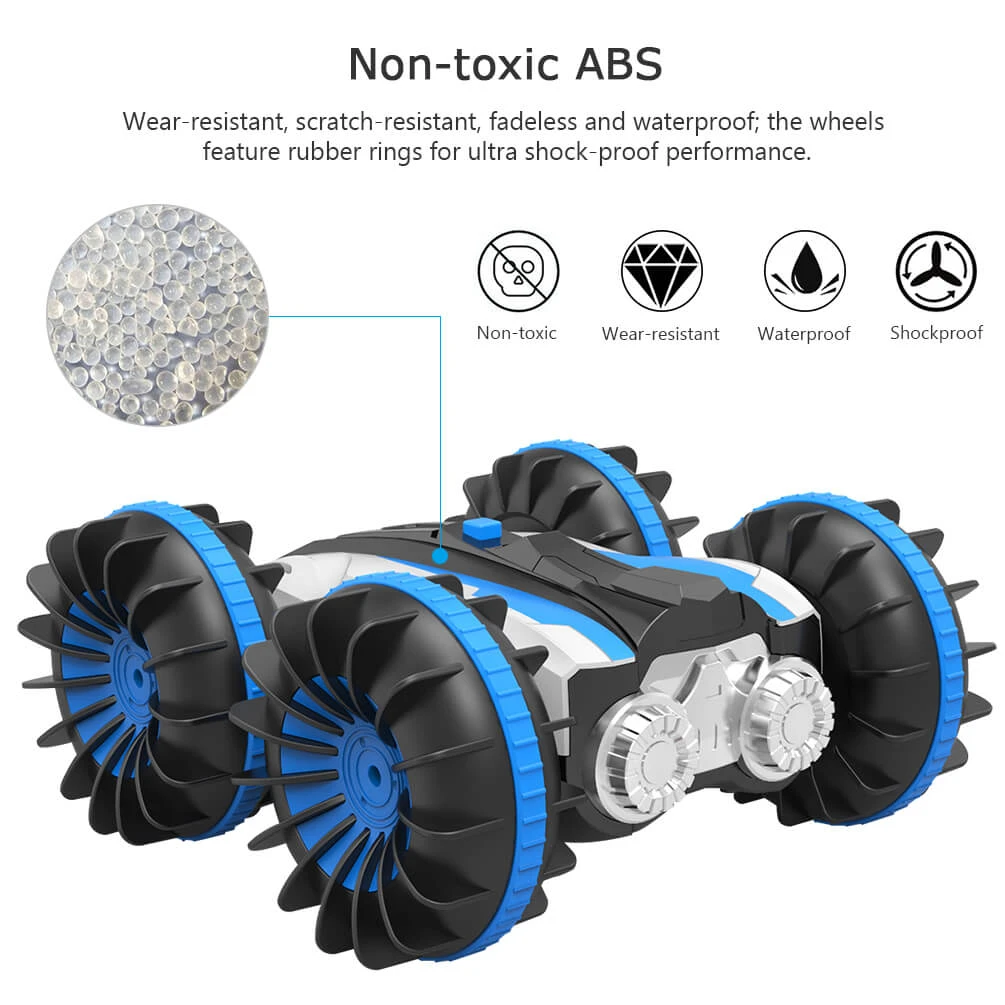 ALLCACA 2.4G RC Car Boat Land Water RC Stunt Car Double Sided Remote - ALLCACA