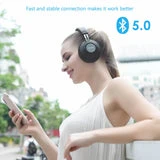 ALLCACA TS-1 Hi-Fi Headphones Wireless Headset On-ear Earphones, Detachable and Elastic Memory Earmuffs, Black - ALLCACA