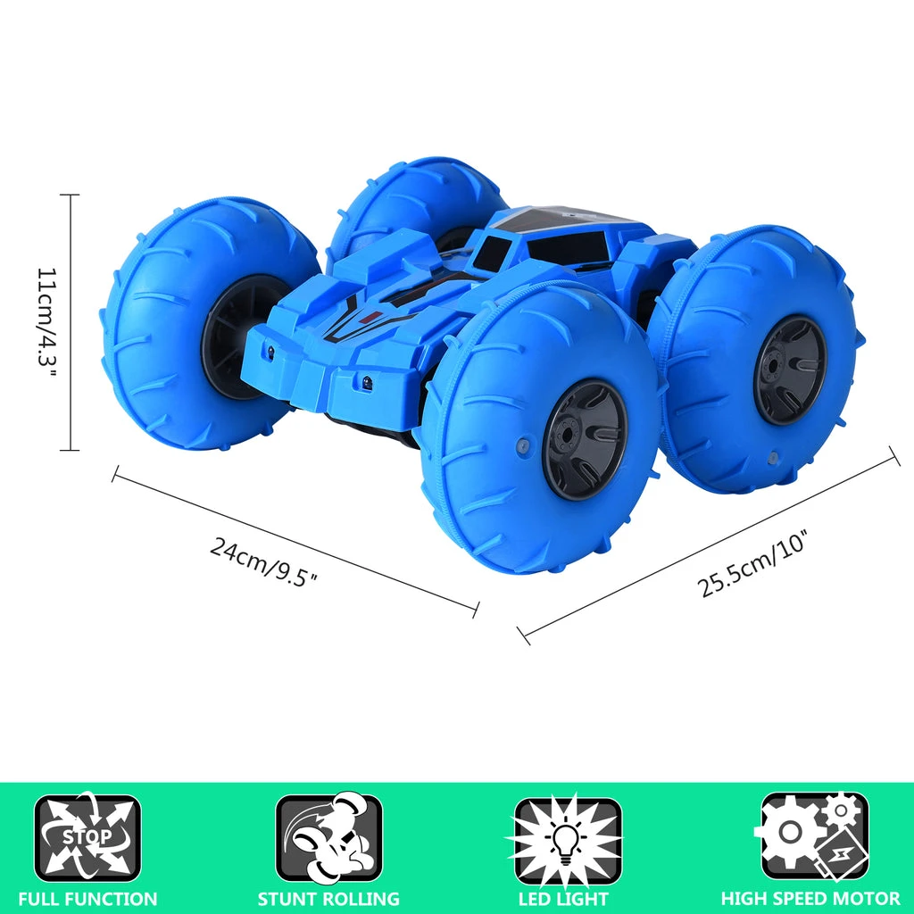 AOPOY Remote Control Car, Stunt RC Car for Kids Double Sided Flip Upright Car Remote Control Car Cool Stunt Race Toy Gifts RC Cars for Boys Age 3-12 (Blue) - ALLCACA
