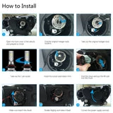 ALLCACA H11/H9/H8 LED Headlight Bulbs - 8000LM 6000K Cool White 12x CSP Chips Conversion Kit (All-in-One) - ALLCACA