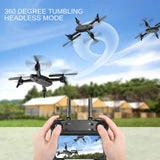 ALLCACA RC Drone 6-axis Gyro Quadcopter Optical Flow Positioning Drone with Double 720P HD Cameras Altitude Hold Headless Mode and 360° Flip Black - ALLCACA