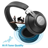 ALLCACA TS-1 Hi-Fi Headphones Wireless Headset On-ear Earphones, Detachable and Elastic Memory Earmuffs, Black - ALLCACA