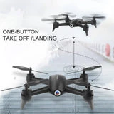 ALLCACA RC Drone 6-axis Gyro Quadcopter Optical Flow Positioning Drone with Double 720P HD Cameras Altitude Hold Headless Mode and 360° Flip Black - ALLCACA