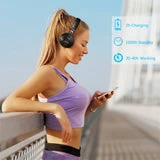 ALLCACA TS-1 Hi-Fi Headphones Wireless Headset On-ear Earphones, Detachable and Elastic Memory Earmuffs, Black - ALLCACA