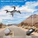 ALLCACA RC Drone 6-axis Gyro Quadcopter Optical Flow Positioning Drone with Double 720P HD Cameras Altitude Hold Headless Mode and 360° Flip Black - ALLCACA