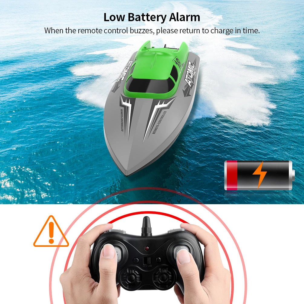 ALLCACA 2.4GHz Racing Boat High Speed Water Speed Boat Remote Control Electric RC Boat for Kids, Adults - ALLCACA