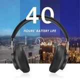 ALLCACA TS-1 Hi-Fi Headphones Wireless Headset On-ear Earphones, Detachable and Elastic Memory Earmuffs, Black - ALLCACA