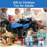 ALLCACA 2.4GHz High-speed Remote Control Car Boat 1/16 Scale RC Off-road Vehicle 4WD RC Stunt Car for Kids, Blue - ALLCACA