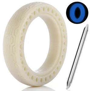 Flat Free Tire Solid Tire Replacement Tyre with 1 Tire Lever for Xiaomi M365 Electric Scooter, Blue - ALLCACA