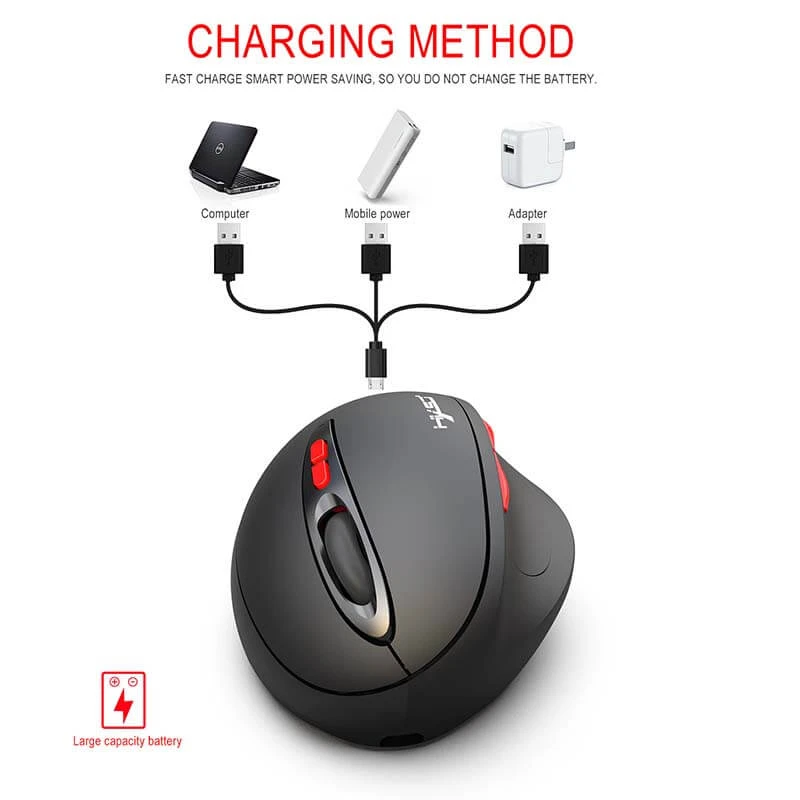 ALLCACA 2.4G Wireless Game Mouse Rechargeable Game Mouse with Ergonomic Design - ALLCACA