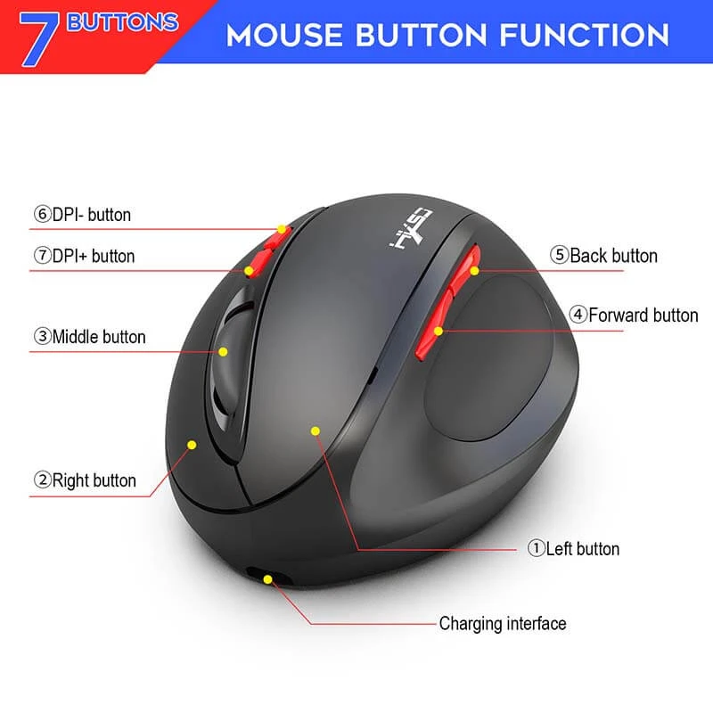 ALLCACA 2.4G Wireless Game Mouse Rechargeable Game Mouse with Ergonomic Design - ALLCACA