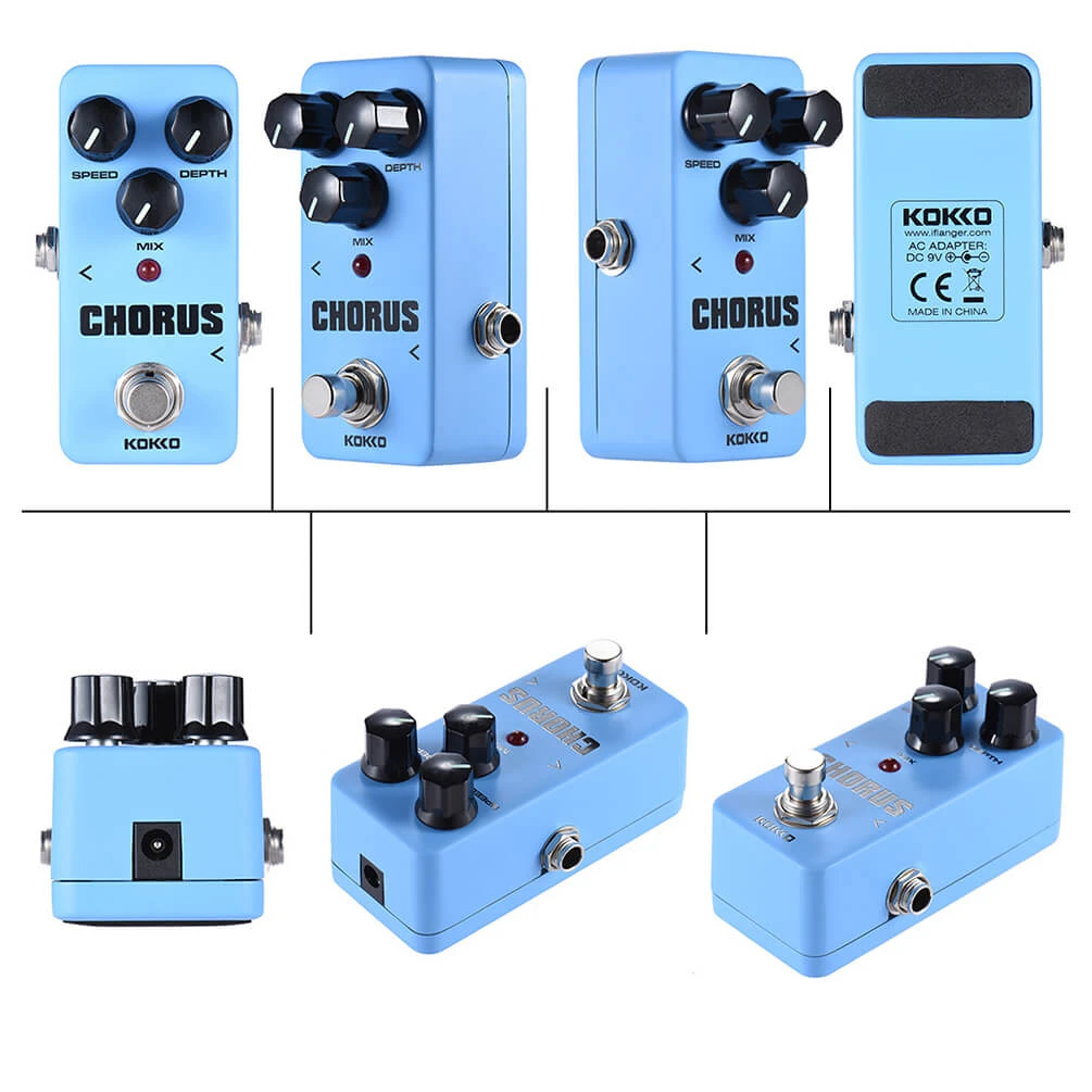 ALLCACA Chorus Guitar Effect Pedal Mini Guitar Chorus Pedal Portable Analog True Bypass, Blue - ALLCACA