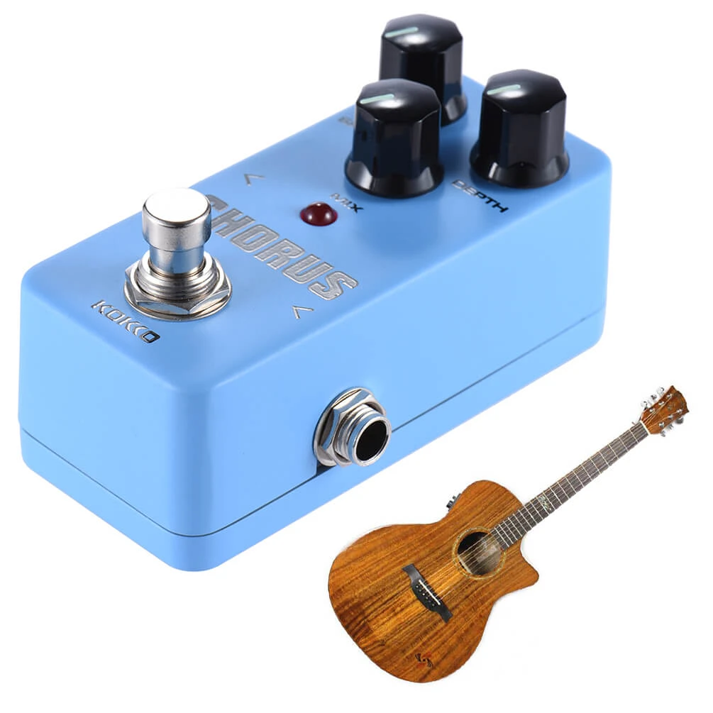 ALLCACA Chorus Guitar Effect Pedal Mini Guitar Chorus Pedal Portable Analog True Bypass, Blue - ALLCACA