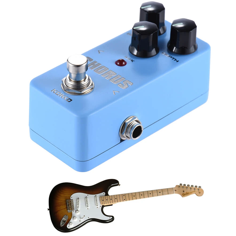 ALLCACA Chorus Guitar Effect Pedal Mini Guitar Chorus Pedal Portable Analog True Bypass, Blue - ALLCACA