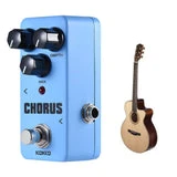 ALLCACA Chorus Guitar Effect Pedal Mini Guitar Chorus Pedal Portable Analog True Bypass, Blue - ALLCACA