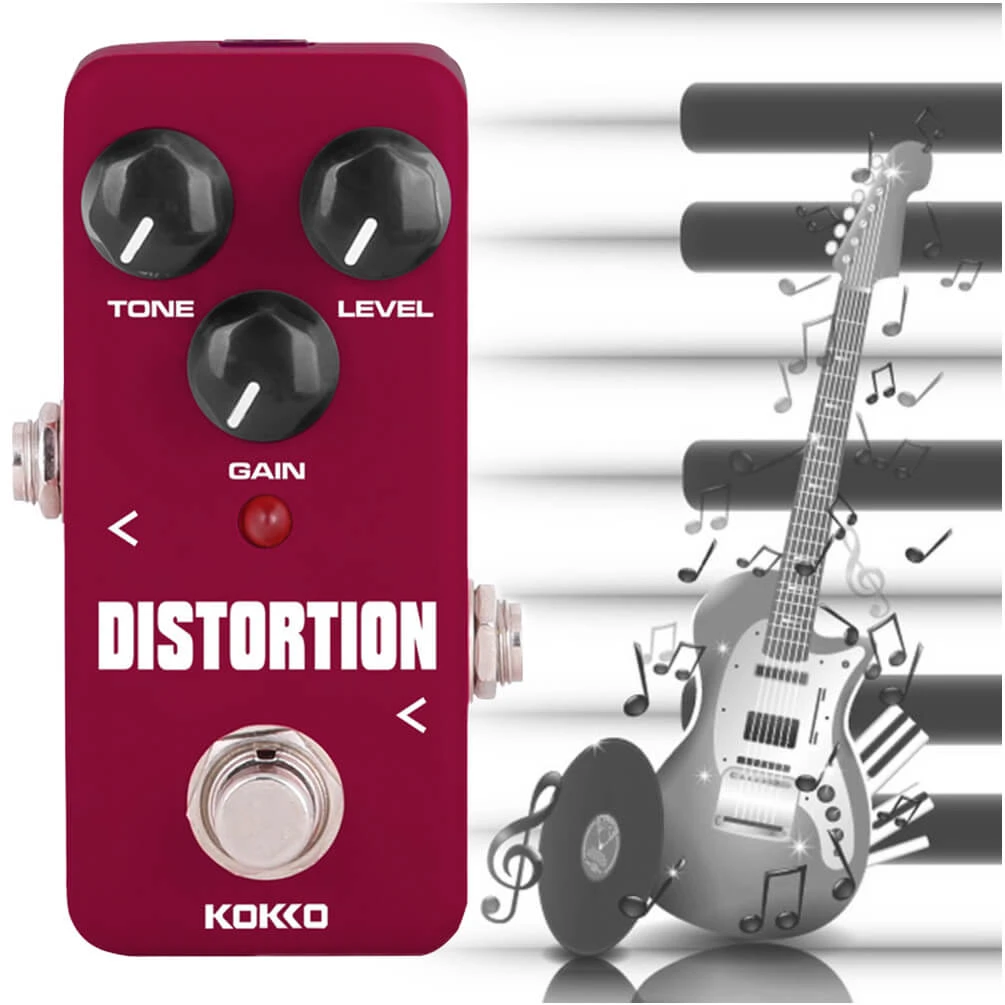 ALLCACA Distortion Guitar Pedal Mini Guitar Effect Pedal Electric Guitar True Bypass, Wine - ALLCACA