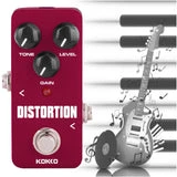 ALLCACA Distortion Guitar Pedal Mini Guitar Effect Pedal Electric Guitar True Bypass, Wine - ALLCACA
