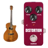 ALLCACA Distortion Guitar Pedal Mini Guitar Effect Pedal Electric Guitar True Bypass, Wine - ALLCACA
