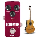 ALLCACA Distortion Guitar Pedal Mini Guitar Effect Pedal Electric Guitar True Bypass, Wine - ALLCACA