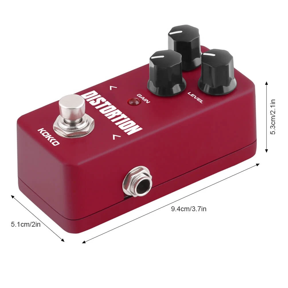 ALLCACA Distortion Guitar Pedal Mini Guitar Effect Pedal Electric Guitar True Bypass, Wine - ALLCACA