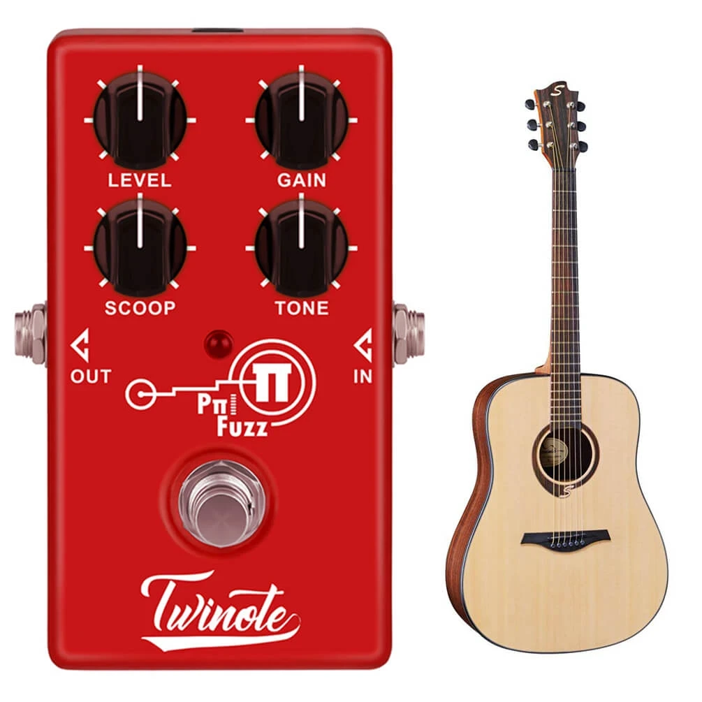 ALLCACA Guitar Fuzz Pedal Modern Fuzz Effects Pedal Guitar Effect Pedals, Red - ALLCACA