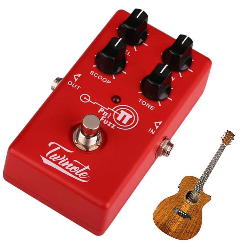 ALLCACA Guitar Fuzz Pedal Modern Fuzz Effects Pedal Guitar Effect Pedals, Red - ALLCACA