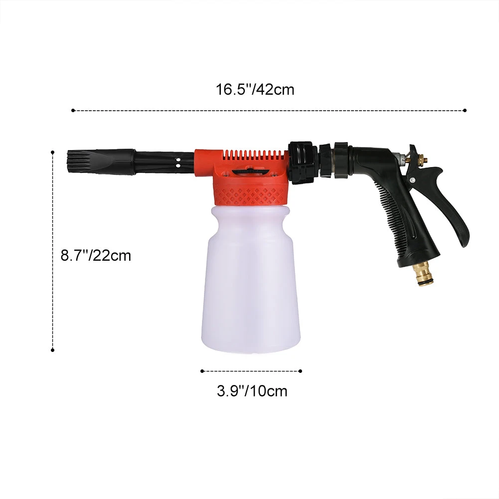 ALLCACA Professional Foam Wash Gun 900ML Car Wash Snow Foamer, Red - ALLCACA