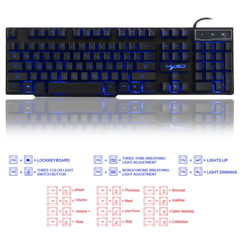 ALLCACA R8 Gaming Keyboard Wired Keyboard Backlit Keyboard - ALLCACA