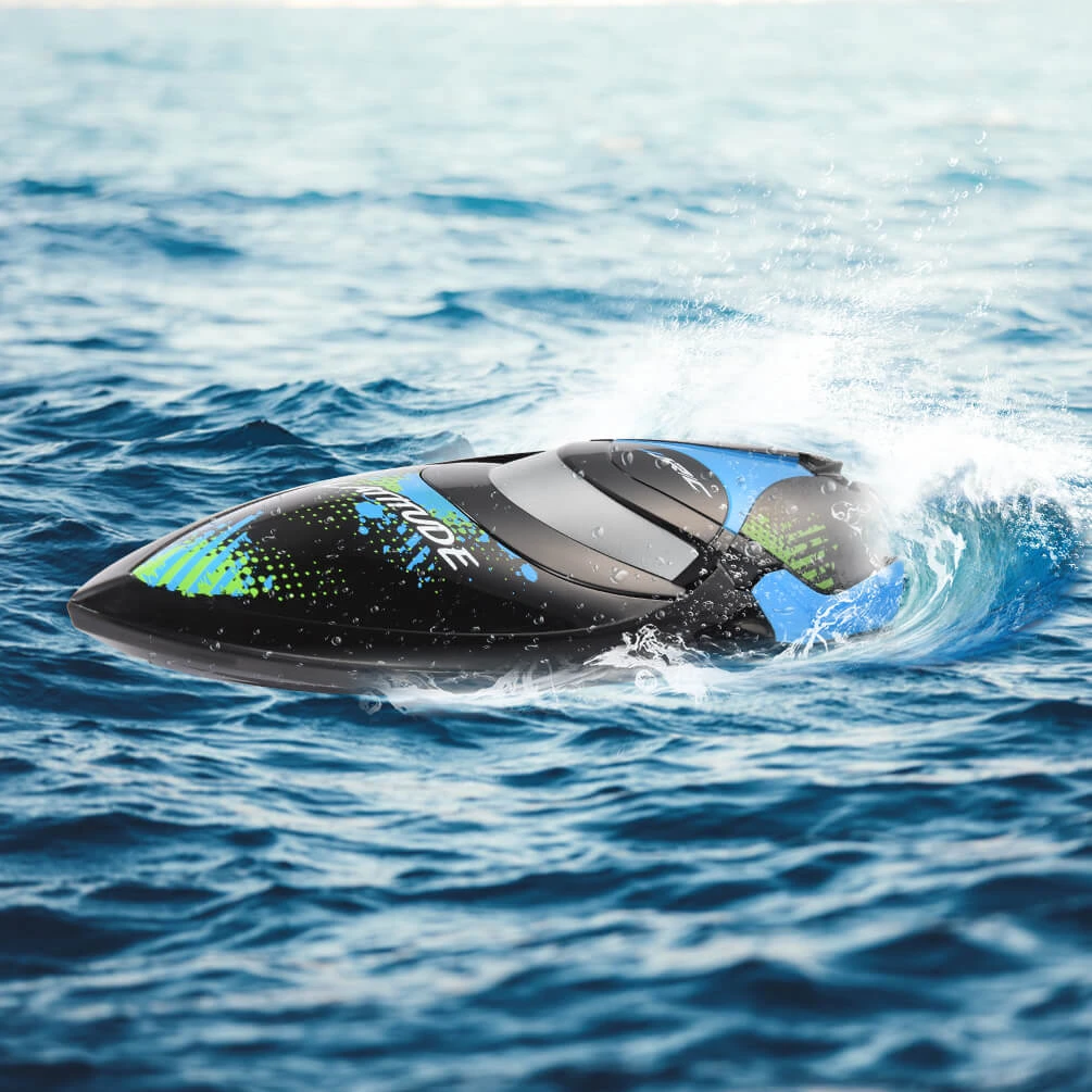 ALLCACA RC Boats 2.4Ghz Remote Control Boat, Black - ALLCACA