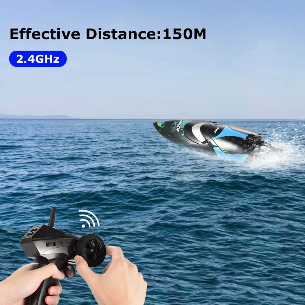 ALLCACA RC Boats 2.4Ghz Remote Control Boat, Black - ALLCACA
