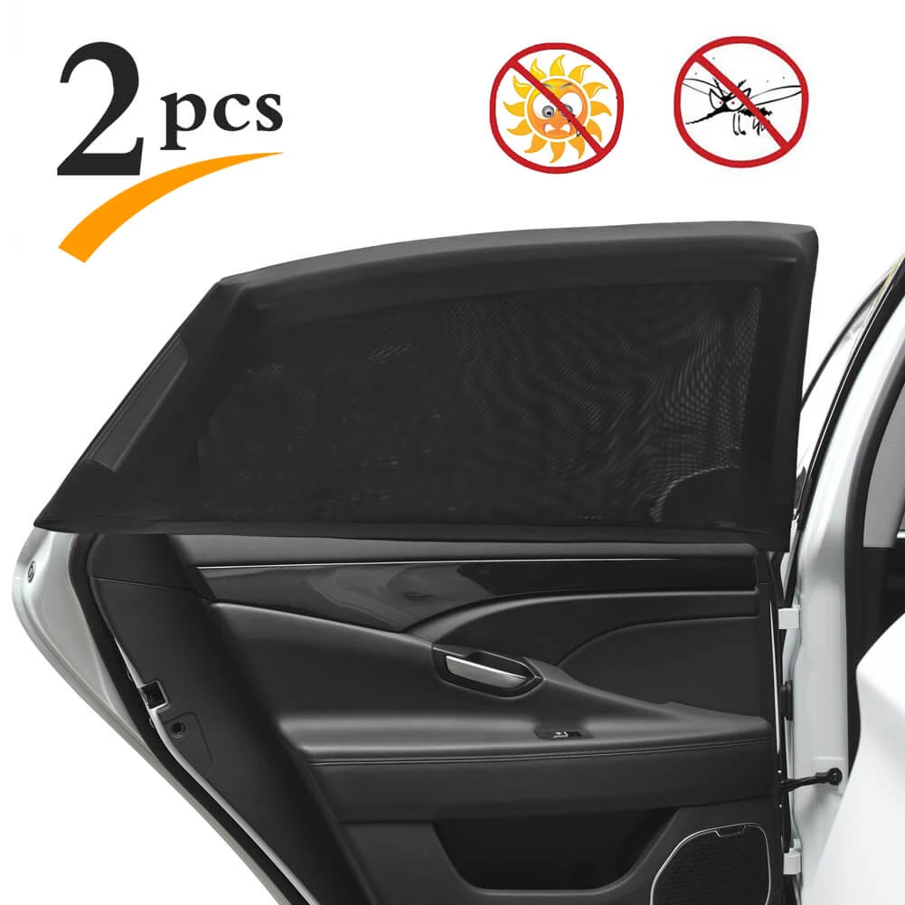 ALLCACA Universal Car Side Window Baby Kid Pet Breathable Sun Shade Mesh Backseat (2 Pcs) Fits Most Cars/SUVs - ALLCACA