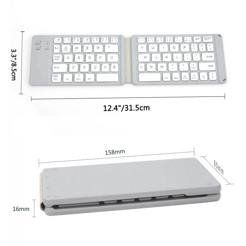ALLCACA Wireless Keyboard Foldable Keyboard Flexible Keyboard, Black - ALLCACA