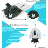ALLCACA Remote Control Submarine Mini RC Submarine Boat Electric Model Submarine Toy for Kids, White - ALLCACA
