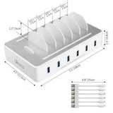 ALLCACA Integrated USB Charging Station 6-port Intelligent Charging Stand Organizer - ALLCACA