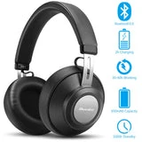ALLCACA TS-1 Hi-Fi Headphones Wireless Headset On-ear Earphones, Detachable and Elastic Memory Earmuffs, Black - ALLCACA