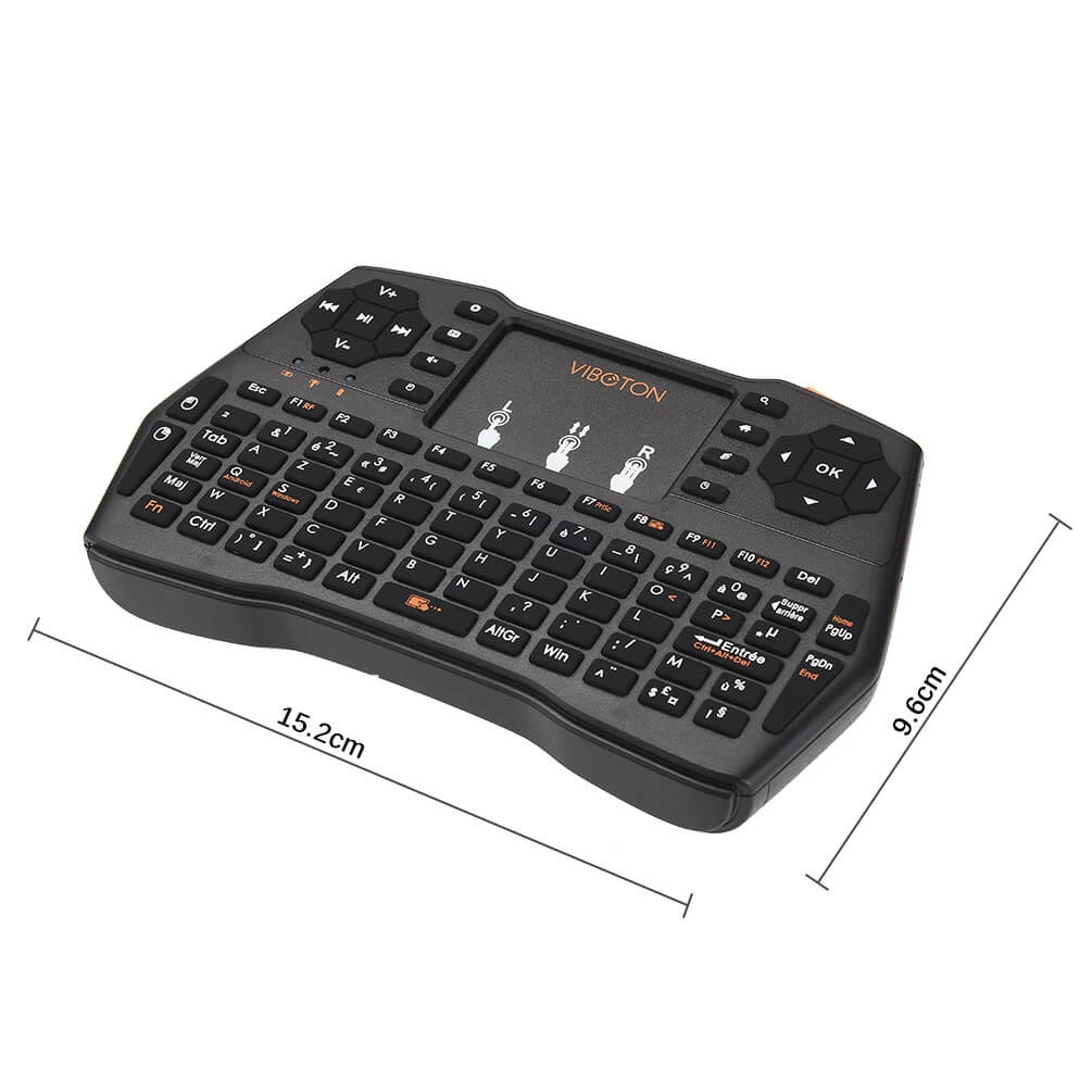 ALLCACA 2.4GHz Wireless Mini Keyboard Air Mouse Touchpad Keyboard, French, Lithium Battery - ALLCACA