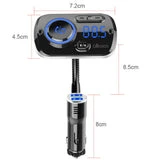ALLCACA Car FM Transmitter Wireless Audio Adapter Receiver Hands Free Car Kit with QC3.0 Charging and 7-Color Backlit, 4 Play Modes - ALLCACA