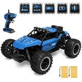 ALLCACA 2.4GHz High-speed Remote Control Car Boat 1/16 Scale RC Off-road Vehicle 4WD RC Stunt Car for Kids, Blue - ALLCACA