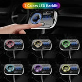 ALLCACA Car FM Transmitter Wireless Audio Adapter Receiver Hands Free Car Kit with QC3.0 Charging and 7-Color Backlit, 4 Play Modes - ALLCACA