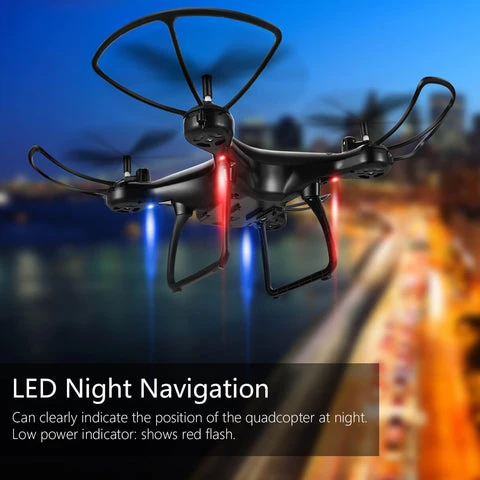ALLCACA 2.4GHz RC Quadcopter 6-axis Gyro Remote Control Drone Quadcopters with Altitude Hold Mode, 3D Flip, Headless Mode and One-key Return, Black - ALLCACA