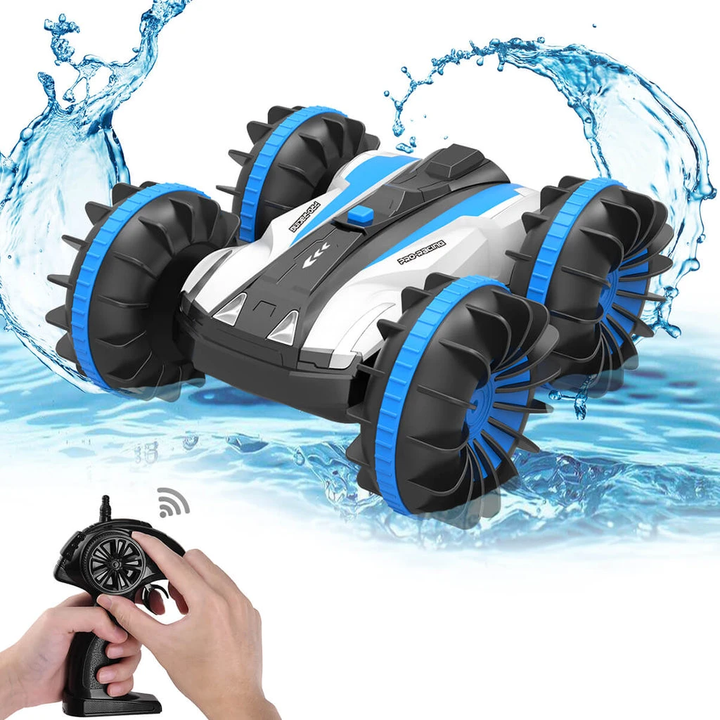 ALLCACA 2.4G RC Car Boat Land Water RC Stunt Car Double Sided Remote - ALLCACA