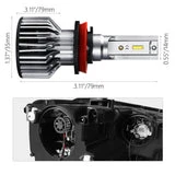 ALLCACA H11/H9/H8 LED Headlight Bulbs - 8000LM 6000K Cool White 12x CSP Chips Conversion Kit (All-in-One) - ALLCACA